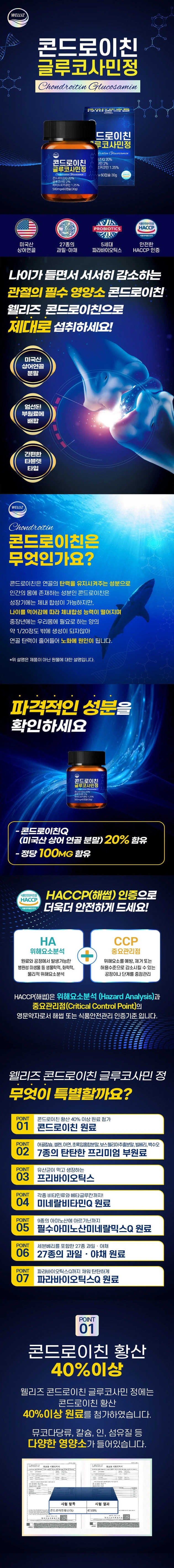 웰리즈 콘드로이친 글루코사민 커큐민 정